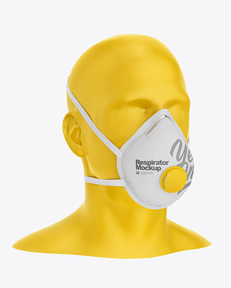 Download Respirator Mockup In Apparel Mockups On Yellow Images Object Mockups PSD Mockup Templates