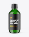 Green Glass Cosmetic Bottle Mockup