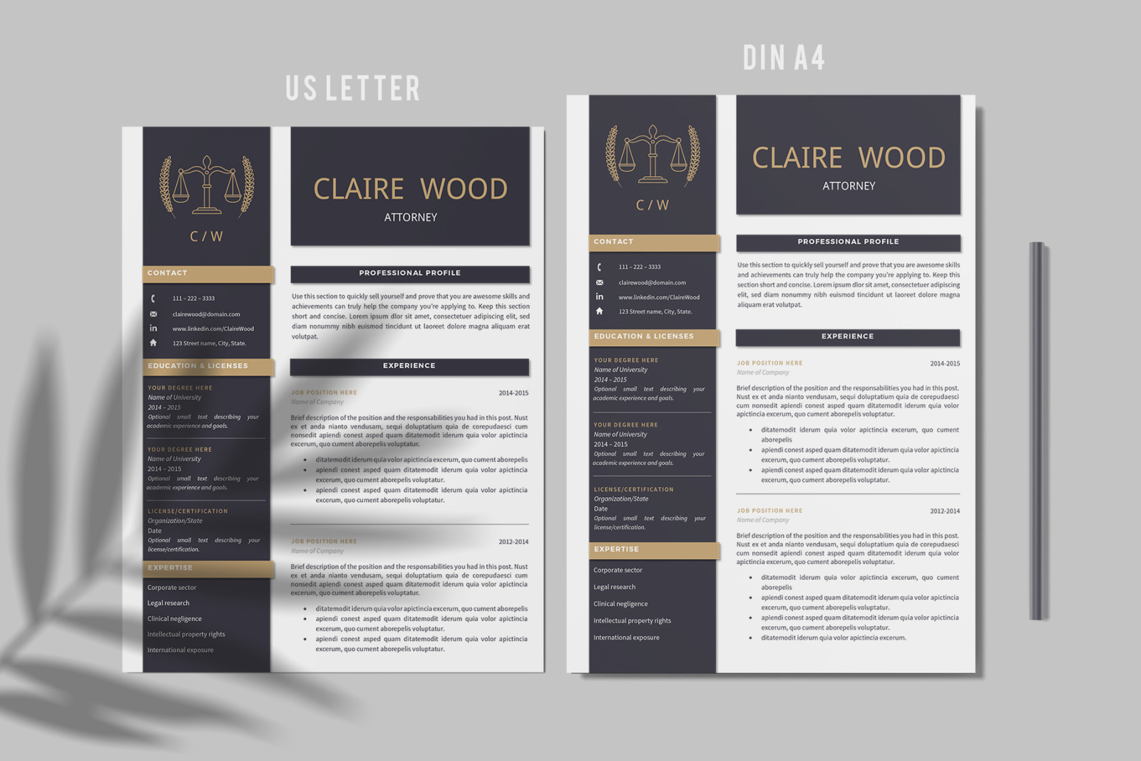 Download Lawyer Resume Template For Ms Word And Pages Attorney Resume Cover Letter References Icons In Resume Templates On Yellow Images Creative Store Yellowimages Mockups