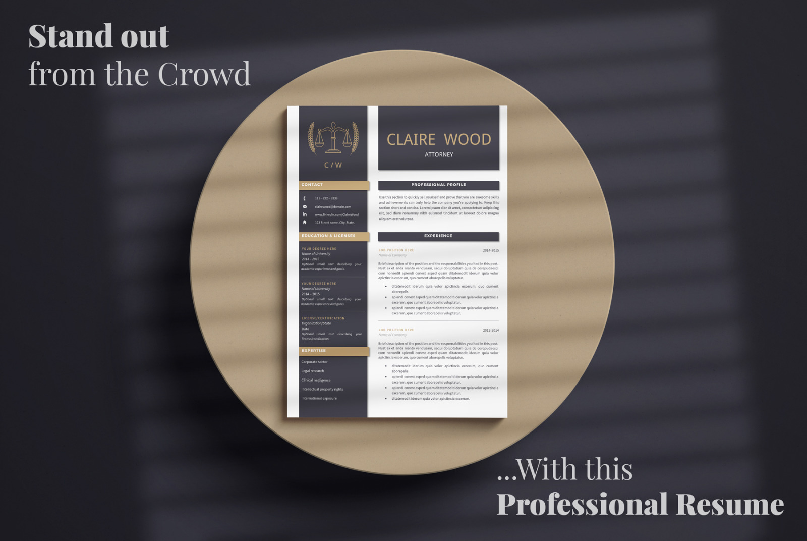 Download Lawyer Resume Template For Ms Word And Pages Attorney Resume Cover Letter References Icons In Resume Templates On Yellow Images Creative Store PSD Mockup Templates