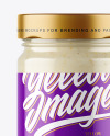 Clear Glass Jar with Horseradish Sauce Mockup