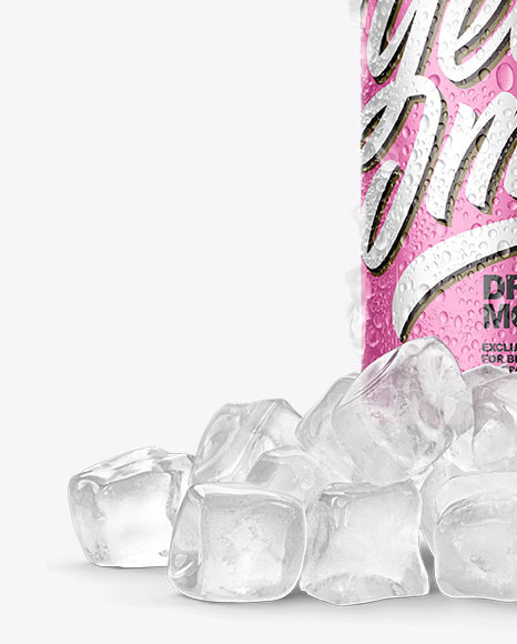 Can with Ice Mockup PSD #1