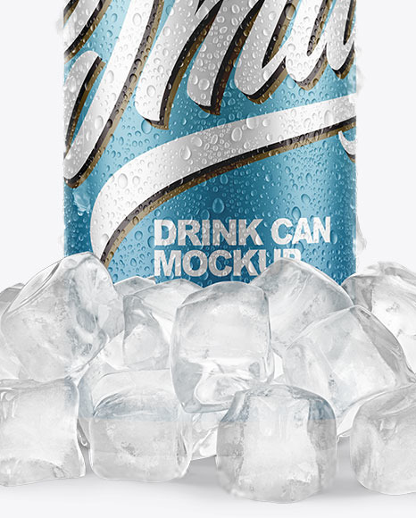 Download Can With Ice Mockup In Can Mockups On Yellow Images Object Mockups