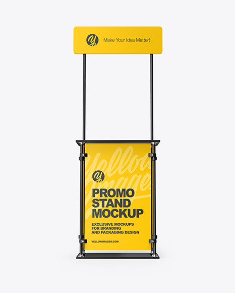 Download Promo Stand Mockup in Indoor Advertising Mockups on Yellow Images Object Mockups