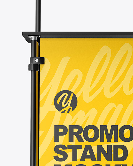 Download Promo Stand Mockup In Indoor Advertising Mockups On Yellow Images Object Mockups