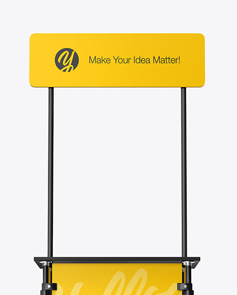 Download Promo Stand Mockup in Indoor Advertising Mockups on Yellow Images Object Mockups