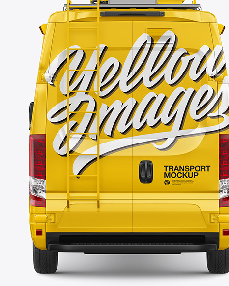 Download TV Van Mockup - Back View in Vehicle Mockups on Yellow Images Object Mockups