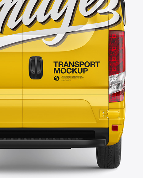 Download TV Van Mockup - Back View in Vehicle Mockups on Yellow Images Object Mockups