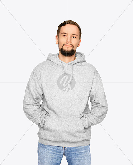 Download Man In A Hoodie Mockup In Apparel Mockups On Yellow Images Object Mockups PSD Mockup Templates