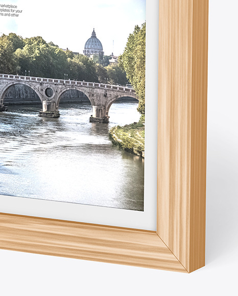 Wooden Photo Frame Mockup PSD #1