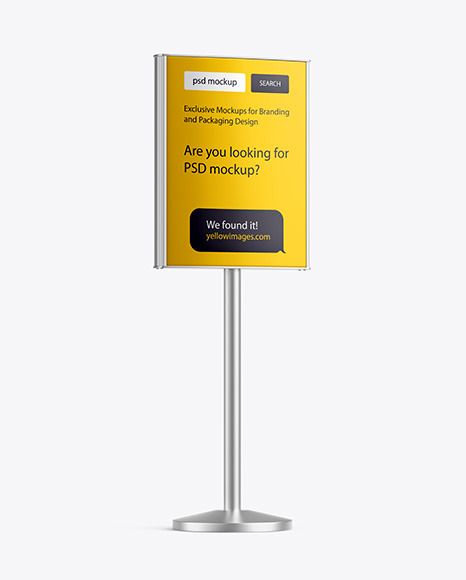 Download Metallic Stand Mockup In Packaging Mockups On Yellow Images Object Mockups