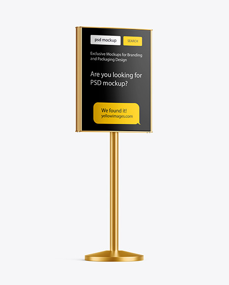 Download Metallic Stand Mockup In Packaging Mockups On Yellow Images Object Mockups PSD Mockup Templates