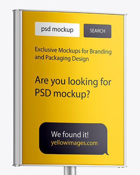 Metallic Stand Mockup In Packaging Mockups On Yellow Images Object Mockups