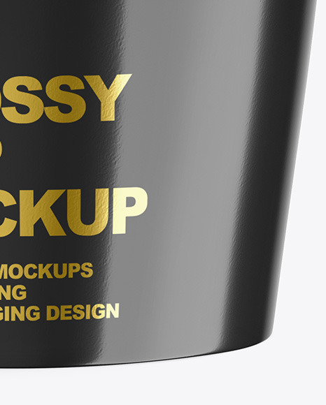 Download Glossy Paper Cup With Plastic Cap Mockup In Cup Bowl Mockups On Yellow Images Object Mockups