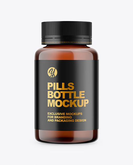 Amber Pills Bottle Mockup PSD #2