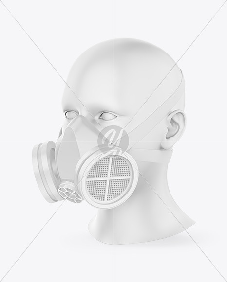 Download Gas Mask Mockup Half Side View In Apparel Mockups On Yellow Images Object Mockups PSD Mockup Templates