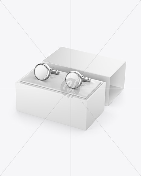 Cufflinks with Box Mockup in Object Mockups on Yellow ...