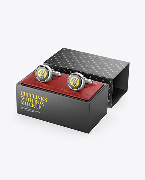 Download Cufflinks With Box Mockup In Object Mockups On Yellow Images Object Mockups