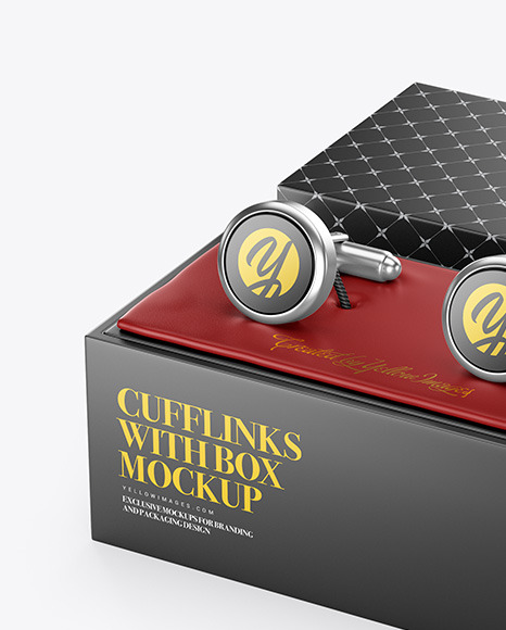 Download Cufflinks With Box Mockup In Object Mockups On Yellow Images Object Mockups