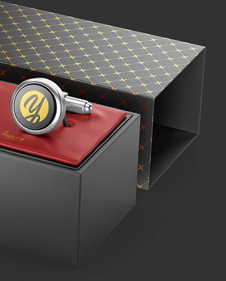 Download Cufflinks With Box Mockup In Object Mockups On Yellow Images Object Mockups