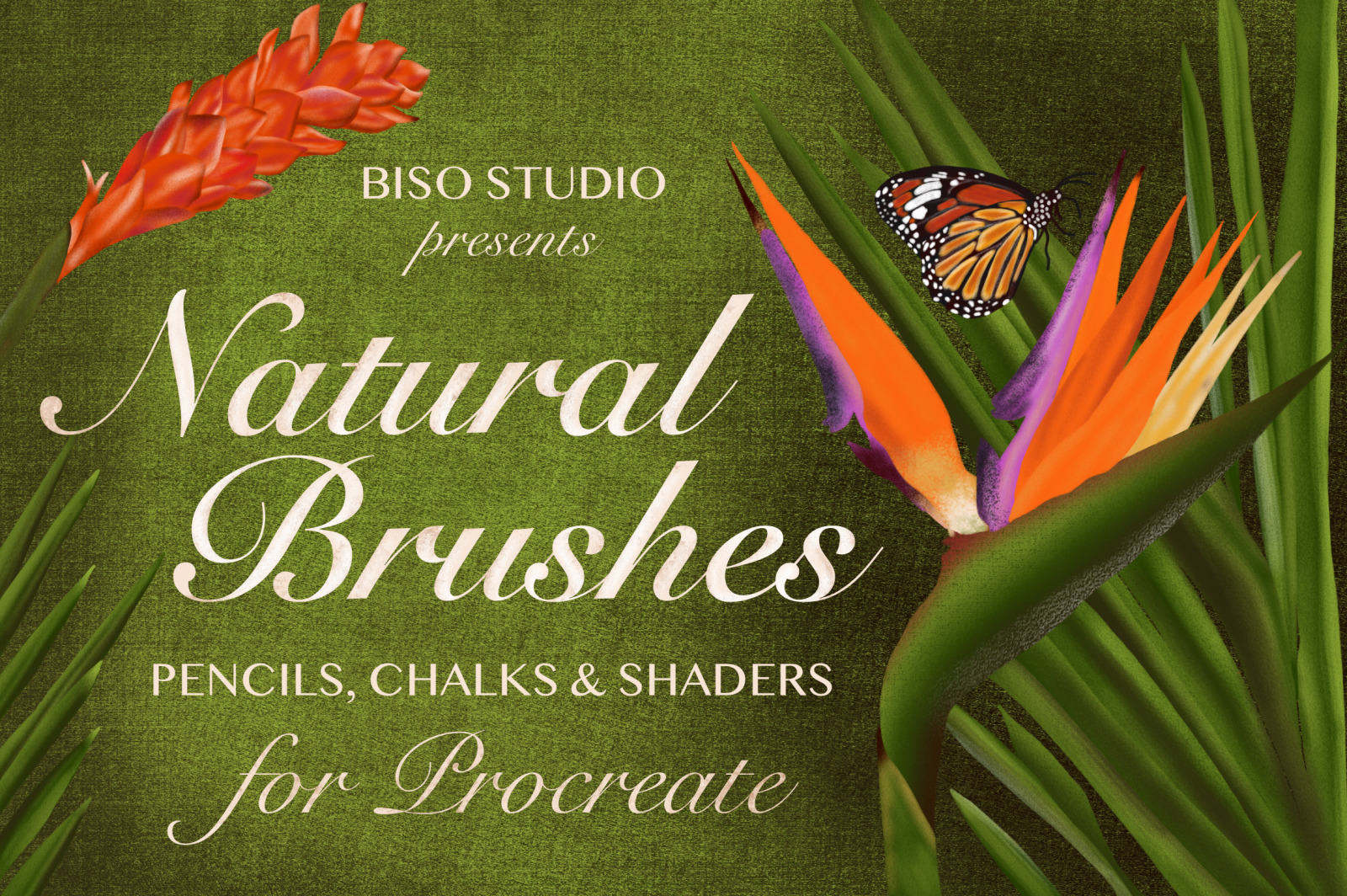 Natural Brushes for Procreate in Brushes on Yellow Images ...