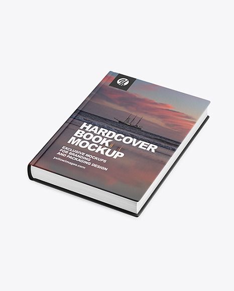 Download Hardcover Book Mockup In Stationery Mockups On Yellow Images Object Mockups PSD Mockup Templates