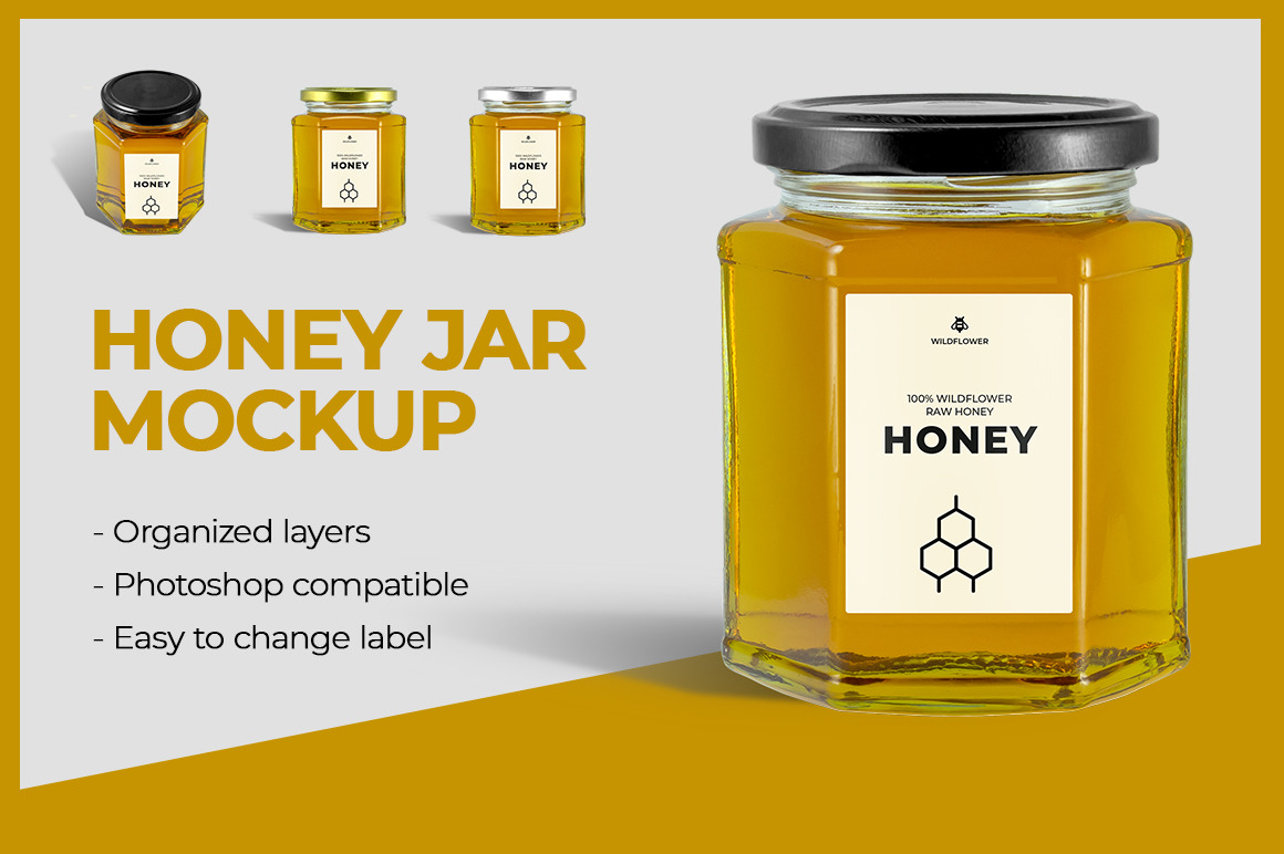 Download Honey Jar Mockup In Packaging Mockups On Yellow Images Creative Store PSD Mockup Templates