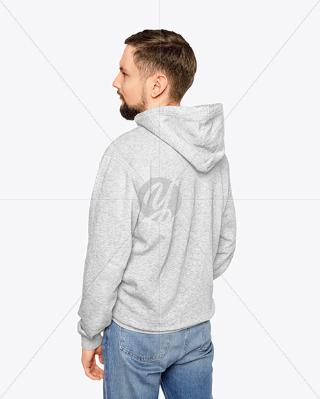 Download Man in a Hoodie Mockup in Apparel Mockups on Yellow Images ...