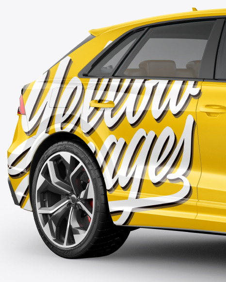 Download Coupe Crossover Suv Mockup Halfside View In Vehicle Mockups On Yellow Images Object Mockups PSD Mockup Templates