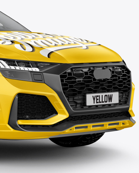 Download Coupe Crossover Suv Mockup Halfside View In Vehicle Mockups On Yellow Images Object Mockups PSD Mockup Templates