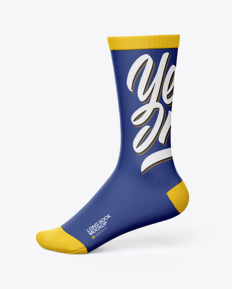 Sock Mockup In Apparel Mockups On Yellow Images Object Mockups