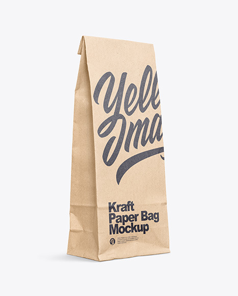 Download Kraft Paper Bag Mockup In Bag Sack Mockups On Yellow Images Object Mockups