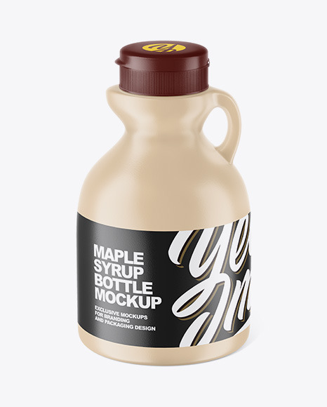 Download Matte Plastic Maple Syrup Bottle Mockup Front View High Angle Shot In Bottle Mockups On Yellow Images Object Mockups Yellowimages Mockups