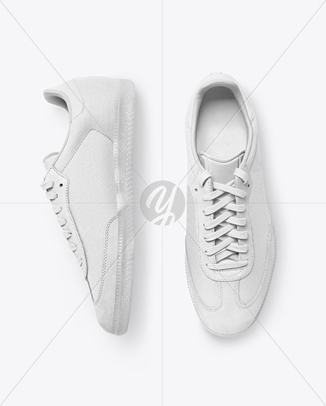 Download Realistic Sneakers Mockup In Apparel Mockups On Yellow Images Object Mockups