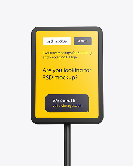 Plastic Stand Mockup In Indoor Advertising Mockups On Yellow Images Object Mockups