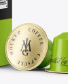Coffee Capsules & Paper Box Mockup