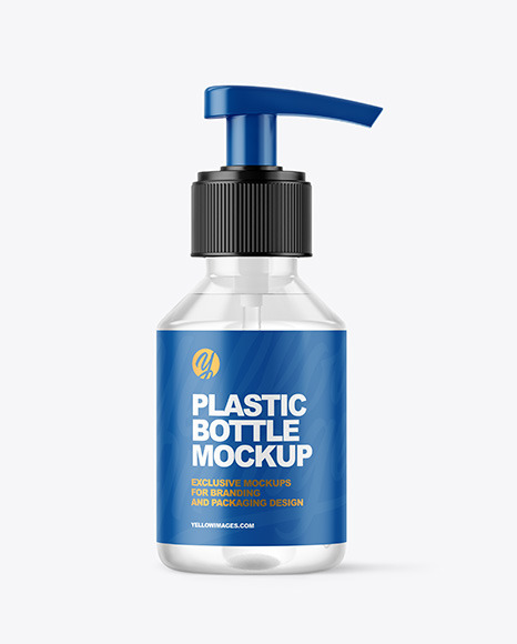 Download Clear Plastic Bottle With Pump Mockup In Bottle Mockups On Yellow Images Object Mockups Yellowimages Mockups