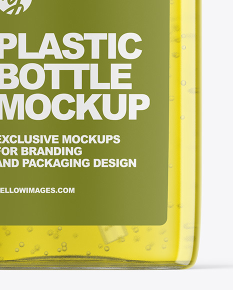 Download Clear Plastic Bottle with Pump Mockup in Bottle Mockups on Yellow Images Object Mockups