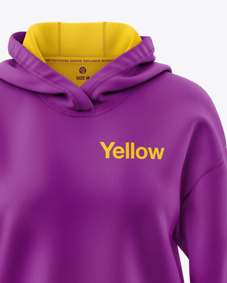 Download Women S Hoodie Mockup In Apparel Mockups On Yellow Images Object Mockups