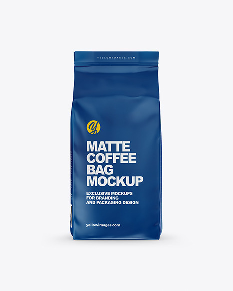 Matte Coffee Bag Mockup In Bag Sack Mockups On Yellow Images Object Mockups