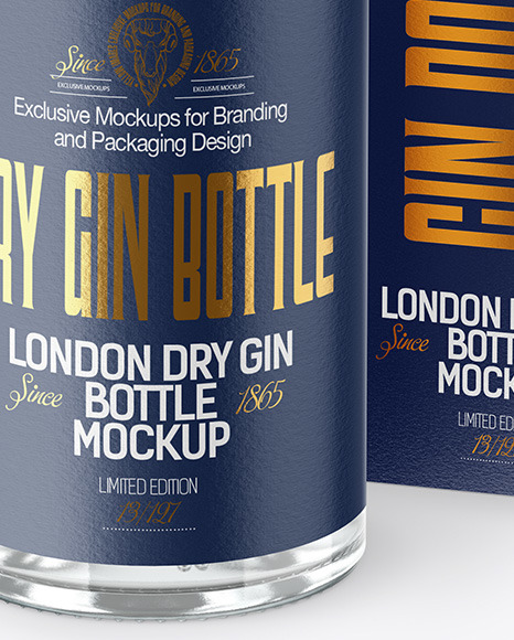 Download Clear Glass Gin Bottle With Box Mockup In Bottle Mockups On Yellow Images Object Mockups Yellowimages Mockups