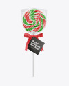 Swirl Lollipop with Bow and Label Mockup