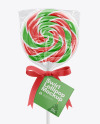 Swirl Lollipop with Bow and Label Mockup