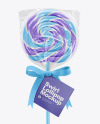 Swirl Lollipop with Bow and Label Mockup
