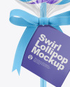 Swirl Lollipop with Bow and Label Mockup