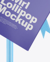Swirl Lollipop with Bow and Label Mockup