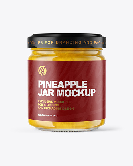 Download Clear Glass Jar With Pineapple Jam Mockup In Jar Mockups On Yellow Images Object Mockups PSD Mockup Templates