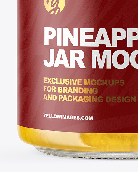 Download Clear Glass Jar With Pineapple Jam Mockup In Jar Mockups On Yellow Images Object Mockups PSD Mockup Templates