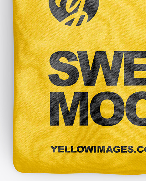 Download Folded Sweatshirt Mockup Top View In Apparel Mockups On Yellow Images Object Mockups