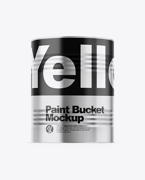 Download Metallic Paint Bucket Mockup Front View In Bottle Mockups On Yellow Images Object Mockups PSD Mockup Templates